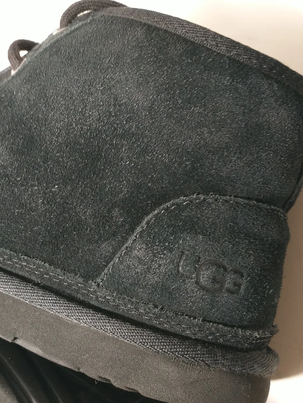 UGG Black Neumel Chukka Boot, Size 6, Euro 39, Grey Lining, Lace Up, Lugged Sole